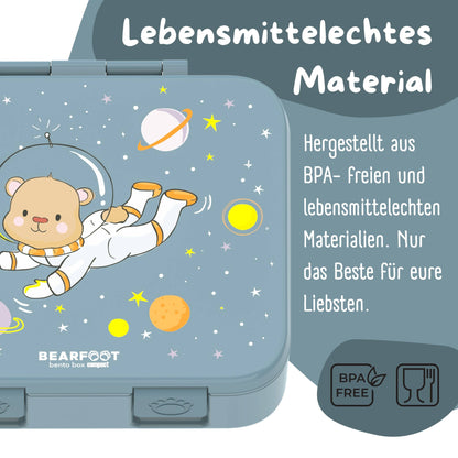Brotdose mit "Astronaut"-Motiv mit Fächern, leicht & auslaufsicher