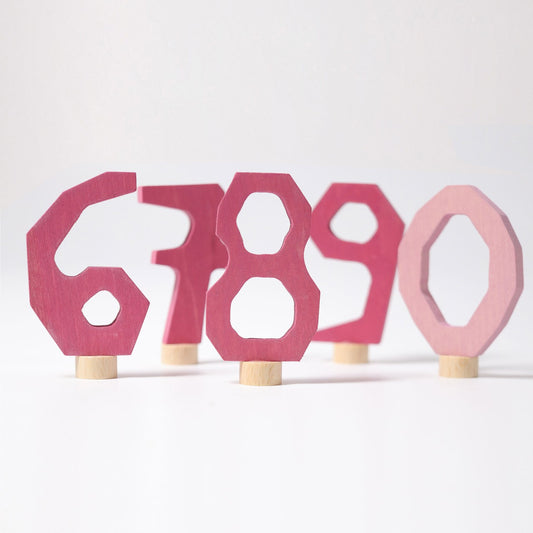 Rosa Zahlenstecker-Set von 6-9 und 0 von Grimm´s - perfekt für den Festtagsring
