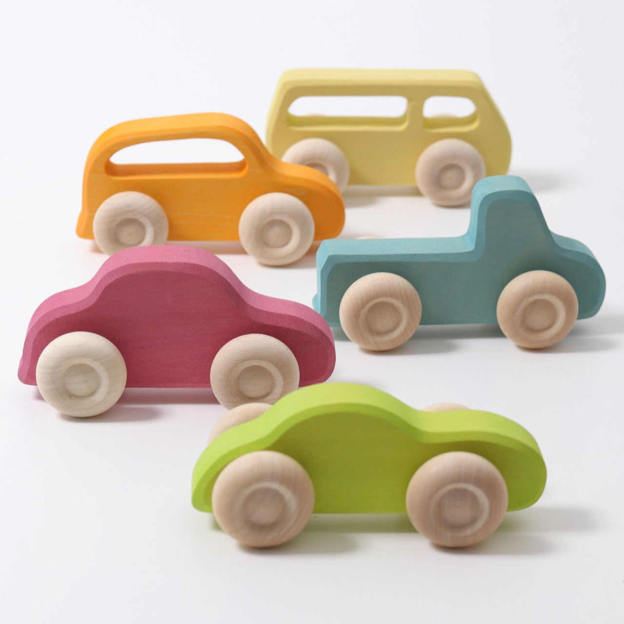 Bunte Holzautos "Slimlines" von Grimm´s, 5er Set