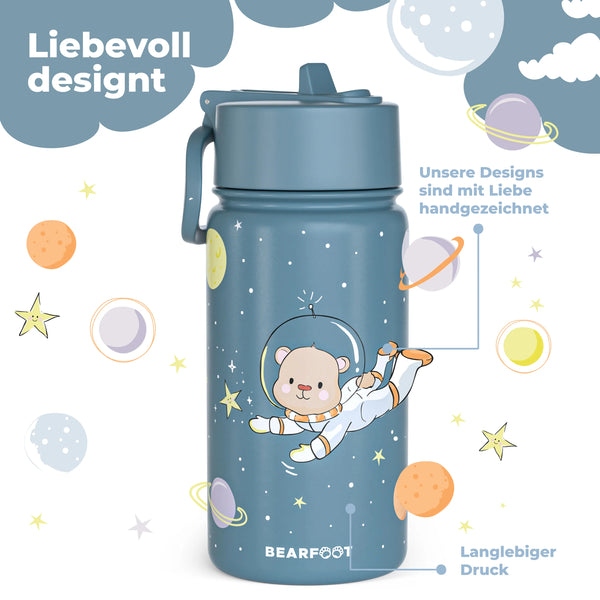 Thermo-Trinkflasche mit Astronaut-Motiv für Kinder