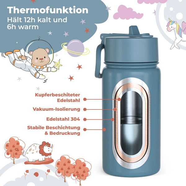 Thermo-Trinkflasche mit Astronaut-Motiv für Kinder