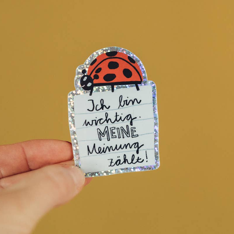 Marienkäfer-Glitzersticker "Ich bin wichtig" von Liesels Wicht