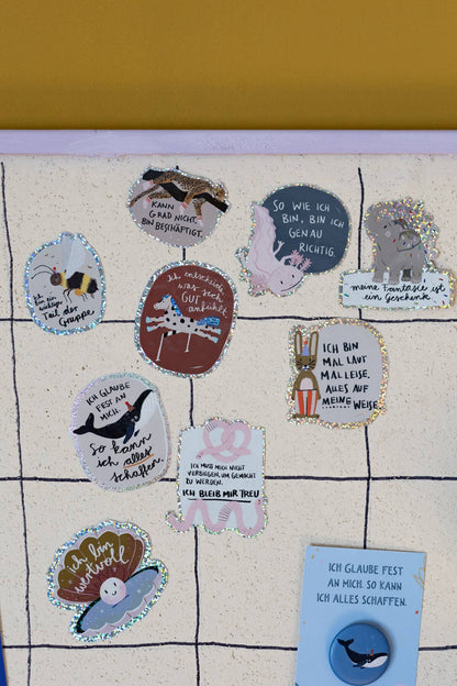 Muschel-Glitzersticker "Ich bin wertvoll" von Liesels Wicht