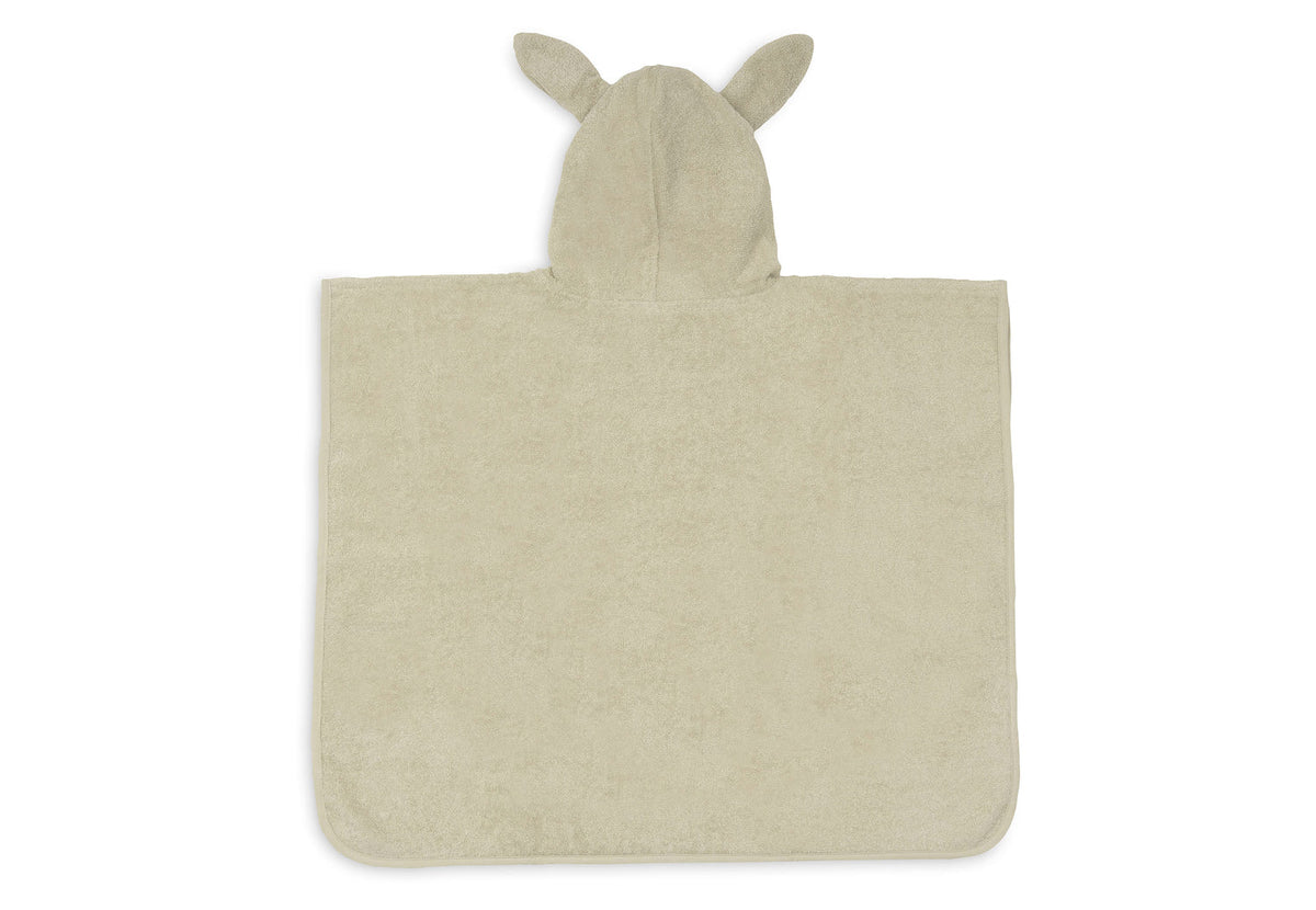 Badeponcho Soft Matcha mit Hasenohren von Jollein – kuscheliger Frottee-Badeponcho mit Kapuze für Babys