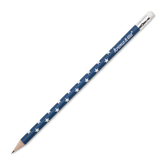 Blauer Bleistift mit Stern-Motiv von Krima & Isa