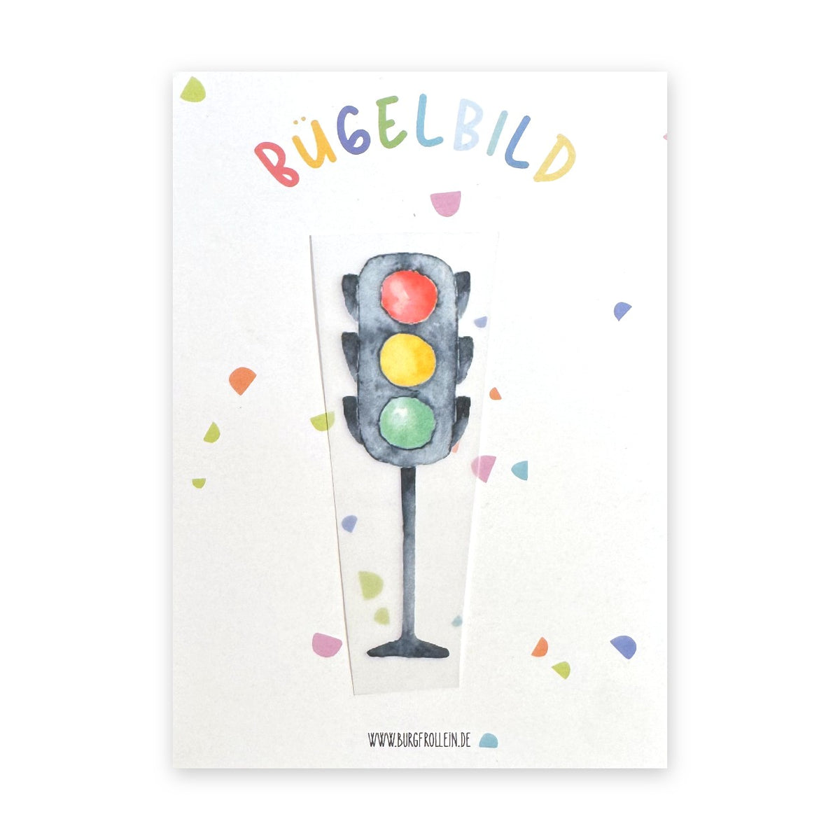 Bügelbild "Ampel" zum Aufbügeln (A6) – Verkehrs-Aufbügelmotiv für Kinderkleidung von Burgfrollein