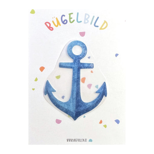 Bügelbild "Anker" zum Aufbügeln (A6) – Aufbügelmotiv von Burgfrollein