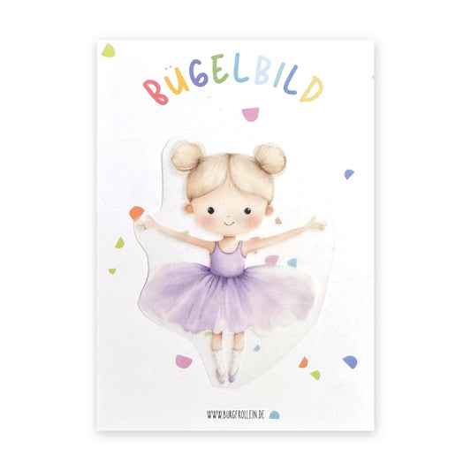 Bügelbild "Ballerina lila" zum Aufbügeln (A6)