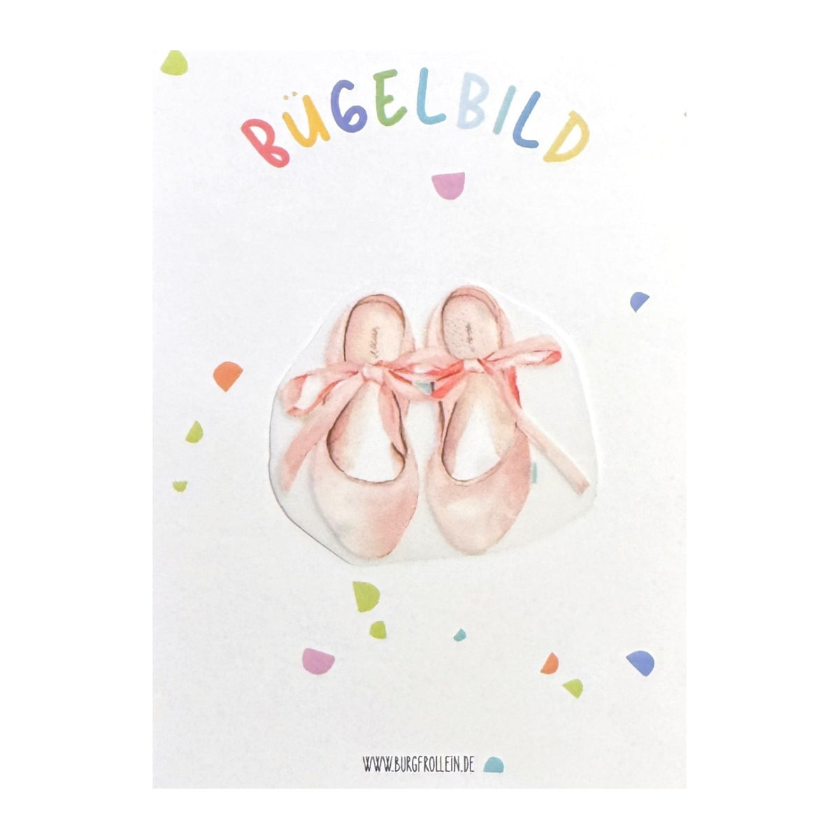 Bügelbild "Ballerinaschuhe" zum Aufbügeln (A6) – Aufbügelmotiv von Burgfrollein