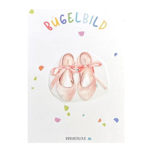 Bügelbild "Ballerinaschuhe" zum Aufbügeln (A6) – Aufbügelmotiv von Burgfrollein