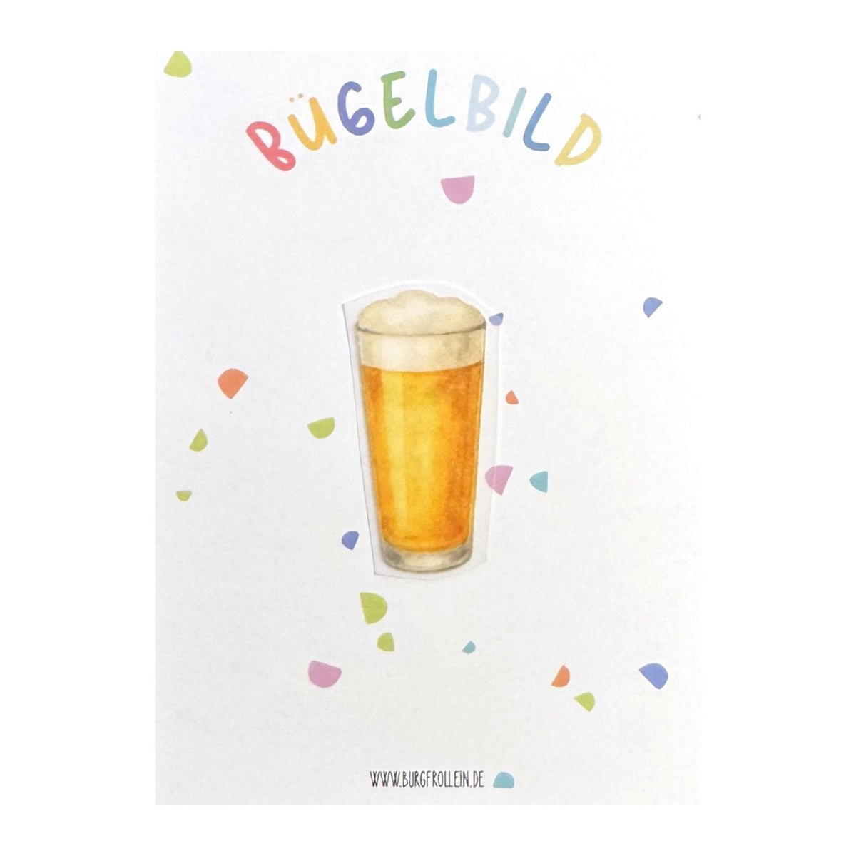 Bügelbild "Bier" zum Aufbügeln (A6) – Aufbügelmotiv von Burgfrollein