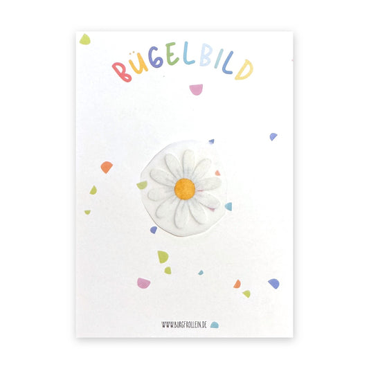 Bügelbild "Blume weiß" zum Aufbügeln (A6)