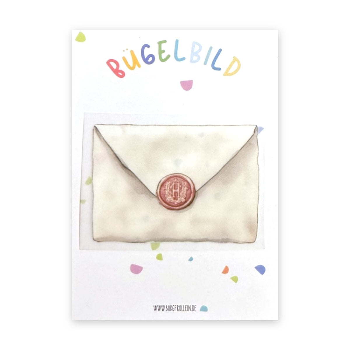 Bügelbild "Brief" zum Aufbügeln (A6) – Zauber-Aufbügelmotiv für Kinderkleidung, Geschenkidee für kleine Zauber-Fans von Burgfrollein
