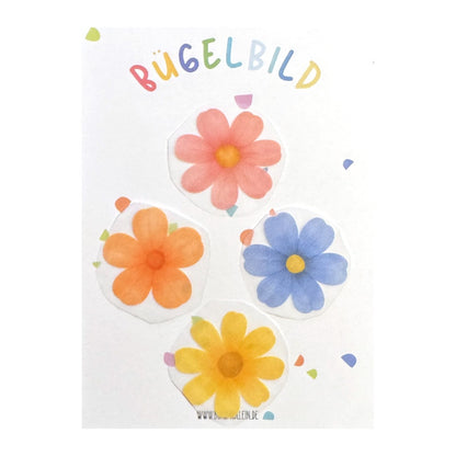 Bügelbild "Bunte Blume" zum Aufbügeln (A6) – Aufbügelmotiv von Burgfrollein