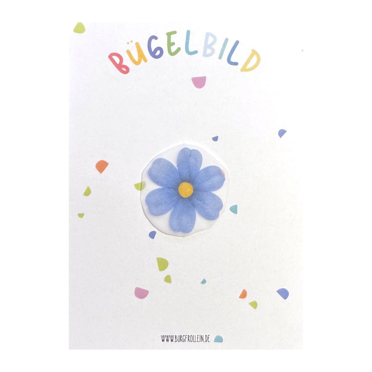 Bügelbild "Bunte Blume" zum Aufbügeln (A6) – Aufbügelmotiv von Burgfrollein
