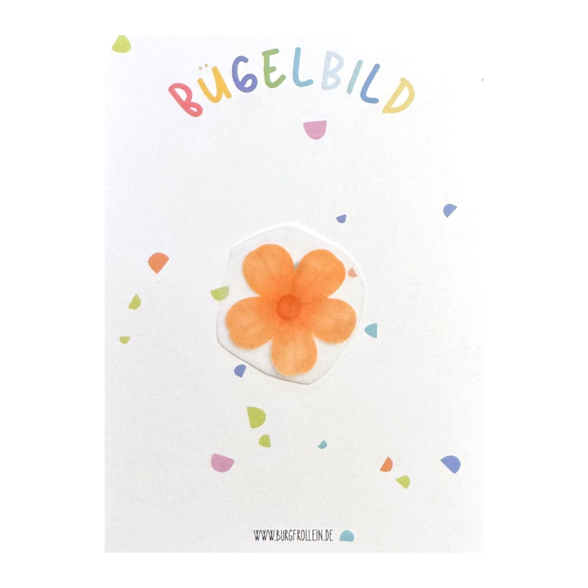 Bügelbild "Bunte Blume" zum Aufbügeln (A6) – Aufbügelmotiv von Burgfrollein
