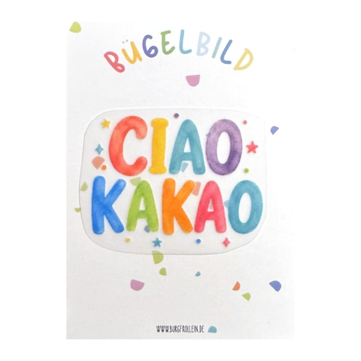 Bügelbild "Ciao Kakao" zum Aufbügeln (A6) – Aufbügelmotiv von Burgfrollein
