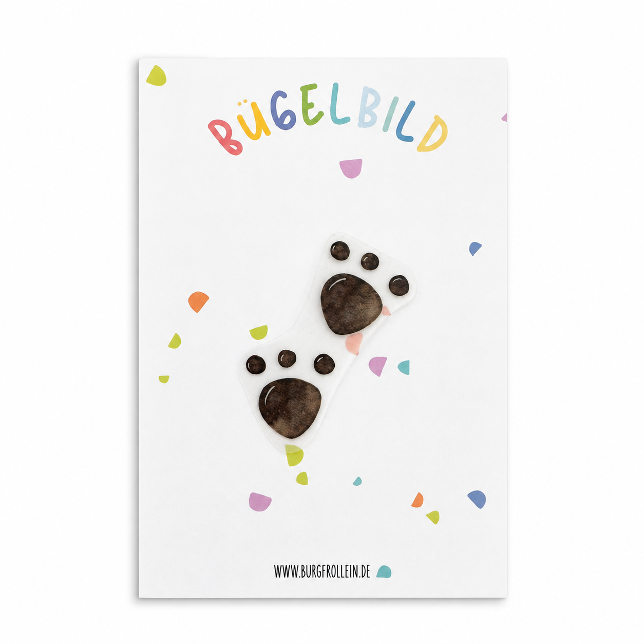 Bügelbild "Dinosaurier Fußspuren" zum Aufbügeln (A6) – Aufbügelmotiv für Kinderkleidung von Burgfrollein