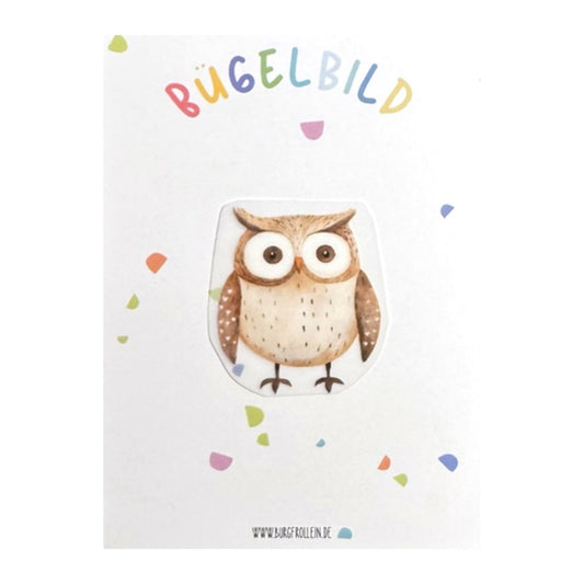Bügelbild "Eule" zum Aufbügeln (A6) – Aufbügelmotiv von Burgfrollein