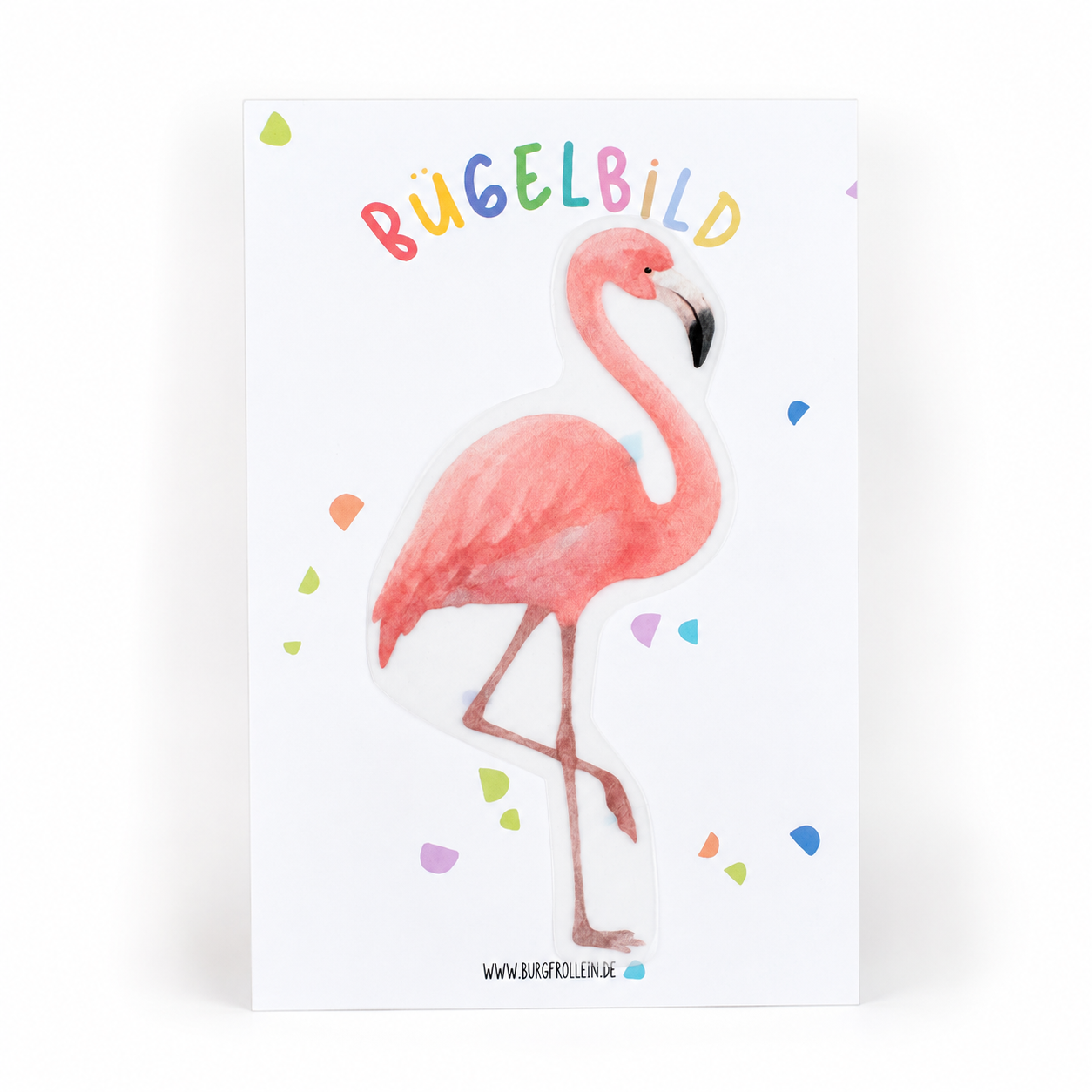 Bügelbild "Flamingo" zum Aufbügeln (A6) – Tier-Aufbügelmotiv für Kinderkleidung von Burgfrollein