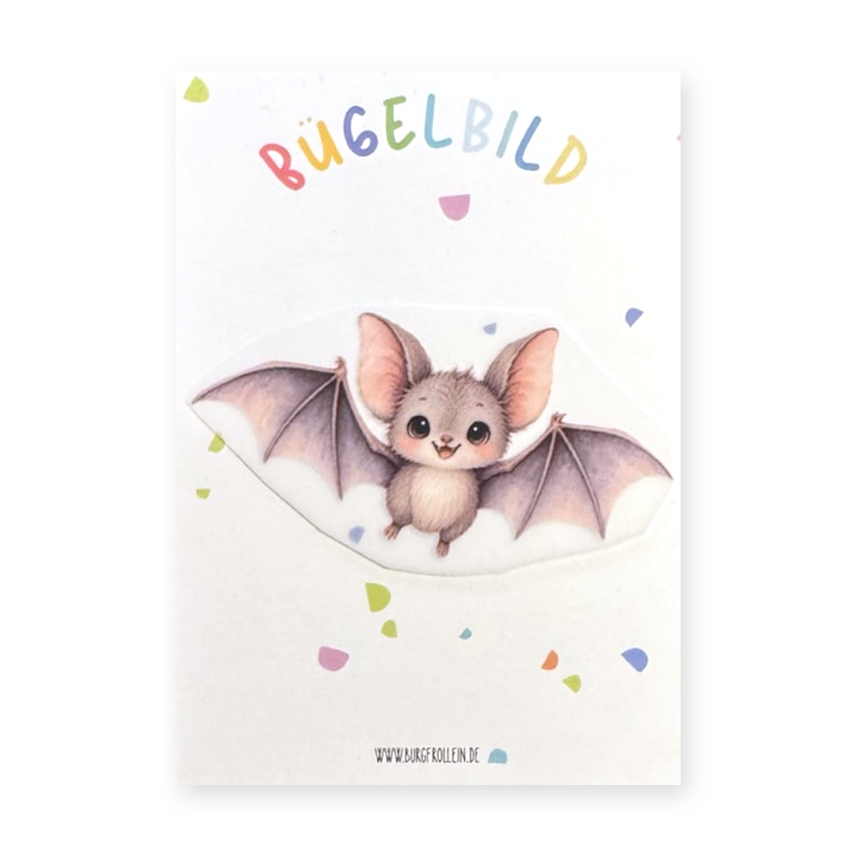 Bügelbild "Fledermaus" zum Aufbügeln (A6) – Halloween-Aufbügelmotiv für Kinderkleidung von Burgfrollein
