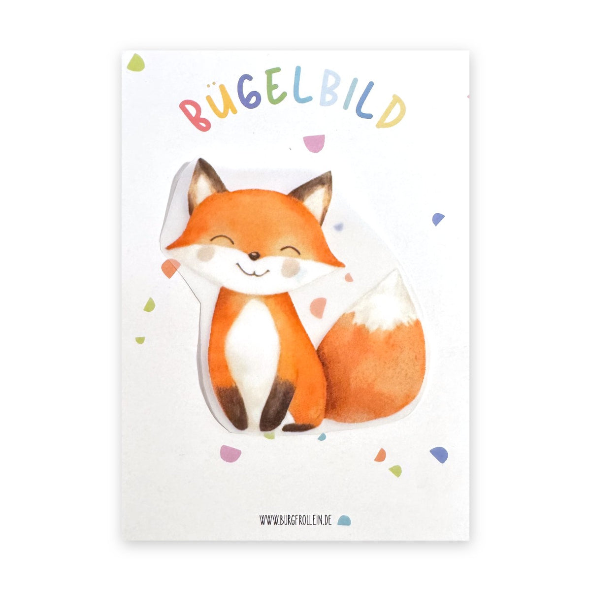 Bügelbild "Fuchs" zum Aufbügeln (A6) – Waldtier-Aufbügelmotiv für Kinderkleidung von Burgfrollein