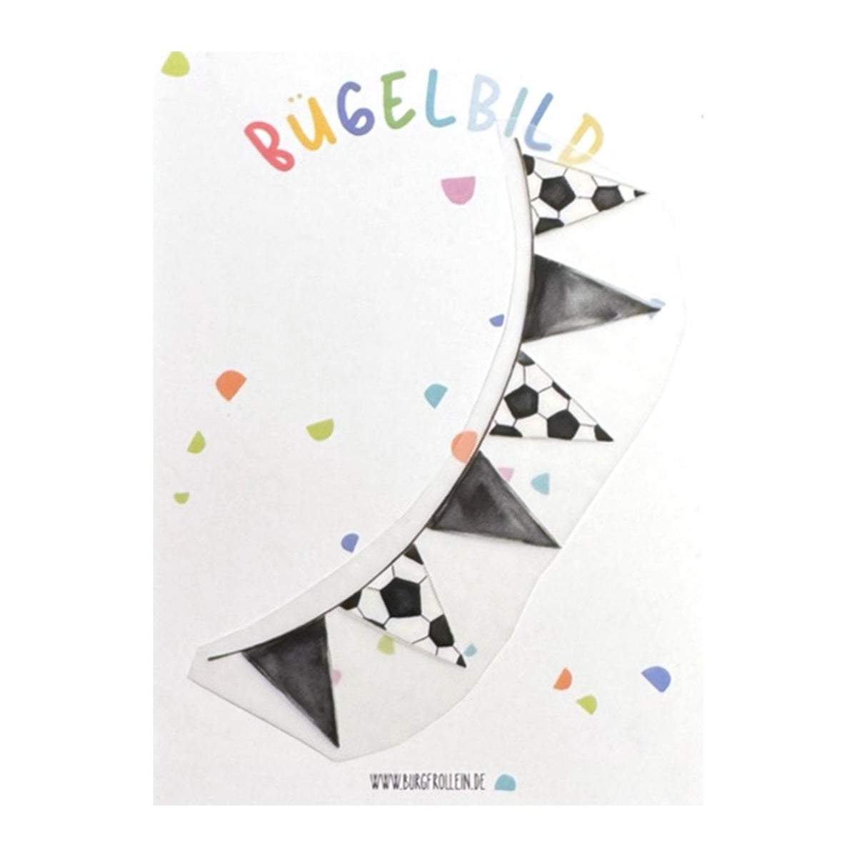 Bügelbild "Fussball Girlande" zum Aufbügeln (A6) – Aufbügelmotiv von Burgfrollein