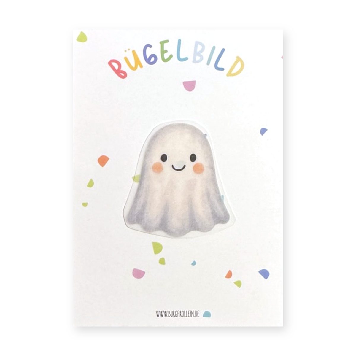 Bügelbild "Gespenst" zum Aufbügeln (A6) – Halloween-Aufbügelmotiv für Kinderkleidung von Burgfrollein