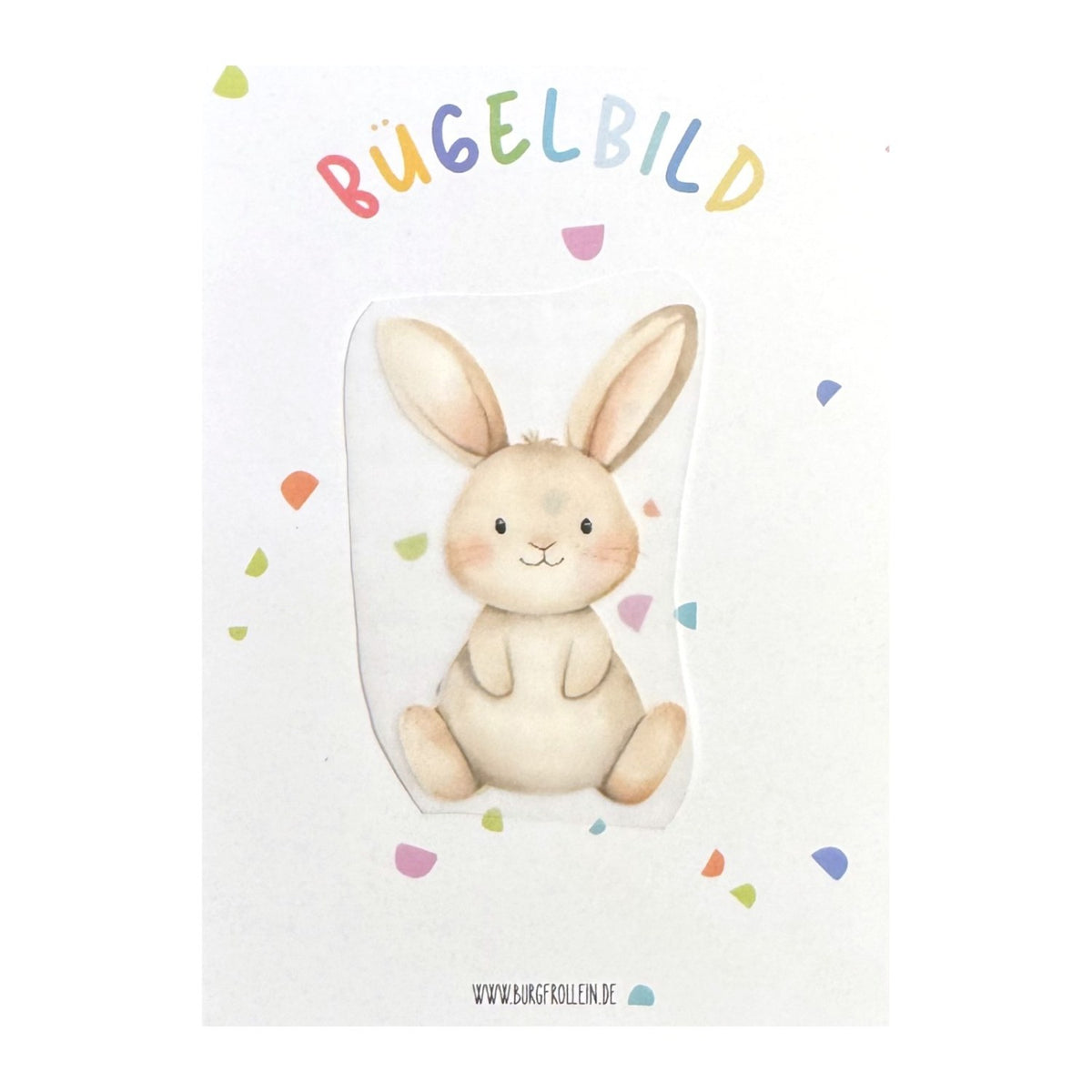 Bügelbild "Hase" zum Aufbügeln (A6) – Aufbügelmotiv von Burgfrollein