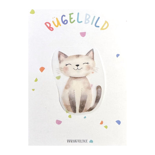 Bügelbild "Katze" zum Aufbügeln (A6) – Aufbügelmotiv von Burgfrollein