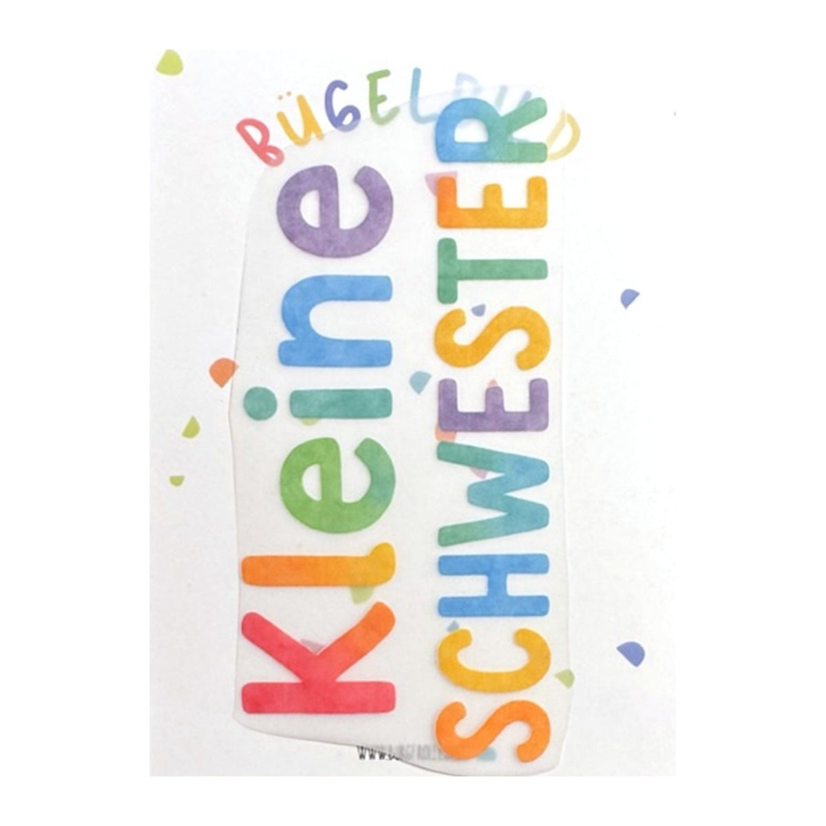 Bügelbild "Kleine Schwester" zum Aufbügeln (A6) – Aufbügelmotiv von Burgfrollein