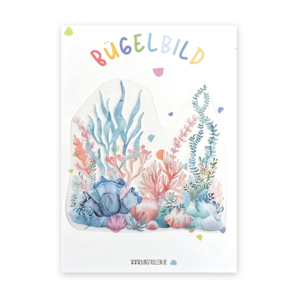 Bügelbild "Korallenriff" zum Aufbügeln (A6) – Meeres-Aufbügelmotiv für Kinderkleidung von Burgfrollein