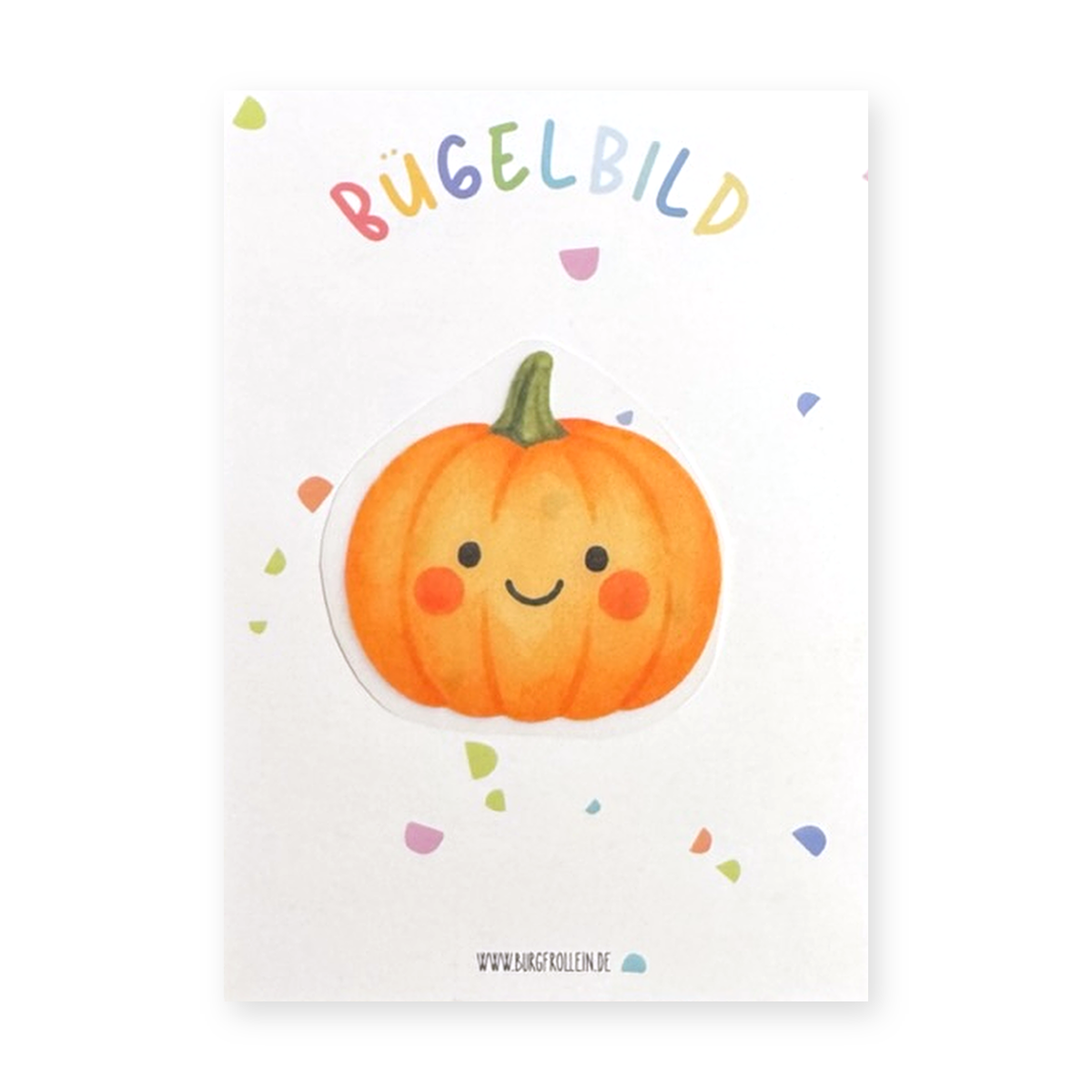 Bügelbild "Kürbis" zum Aufbügeln (A6) – Herbst-Aufbügelmotiv für Kinderkleidung von Burgfrollein