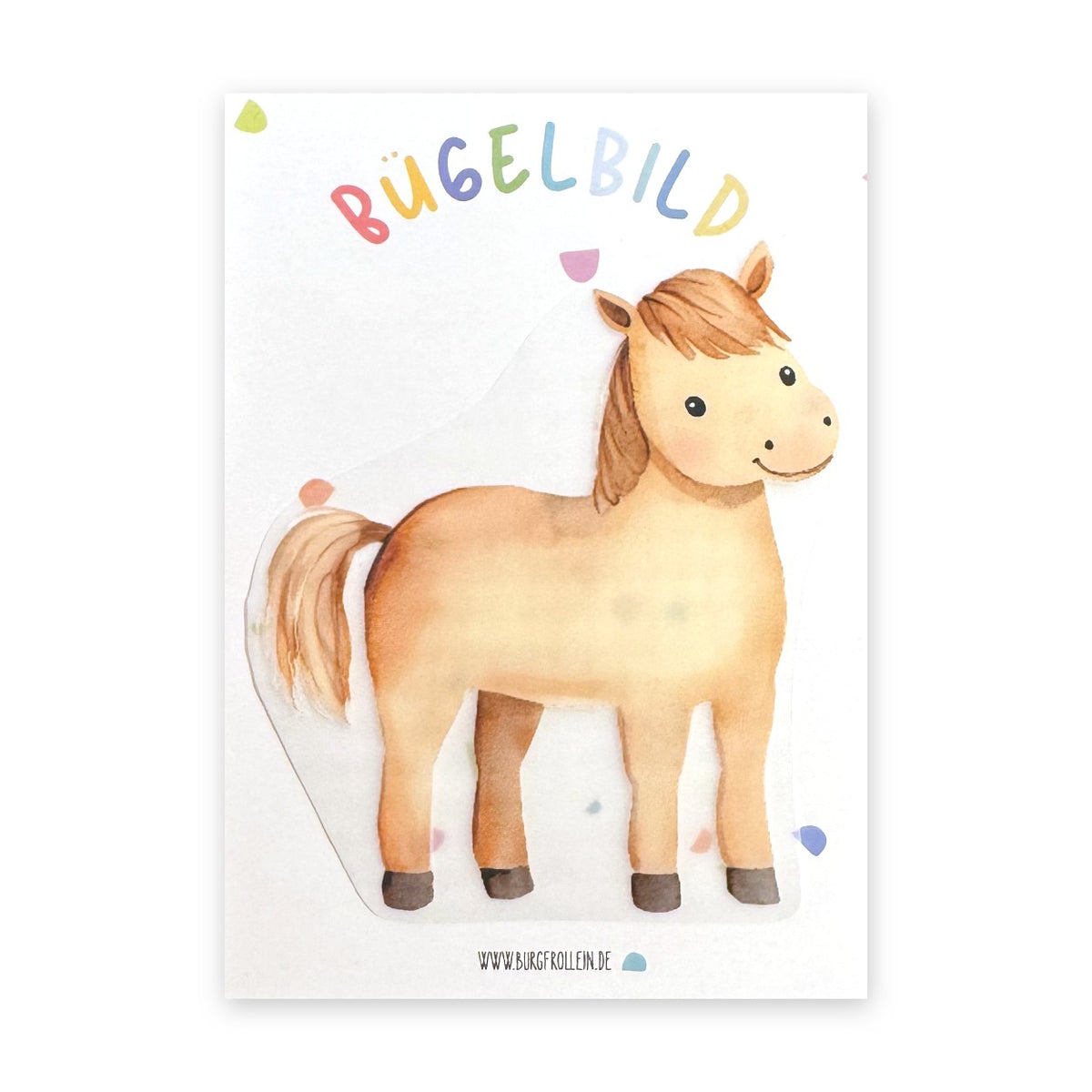 Bügelbild "Pferd" zum Aufbügeln (A6) – Pferde-Aufbügelmotiv für Kinderkleidung von Burgfrollein