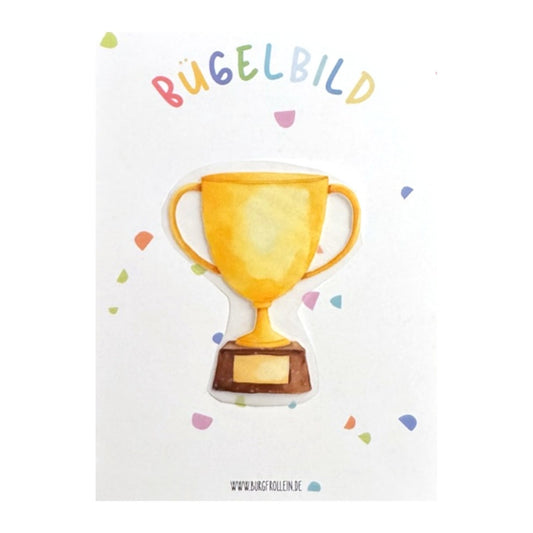 Bügelbild "Pokal" zum Aufbügeln (A6) – Aufbügelmotiv von Burgfrollein