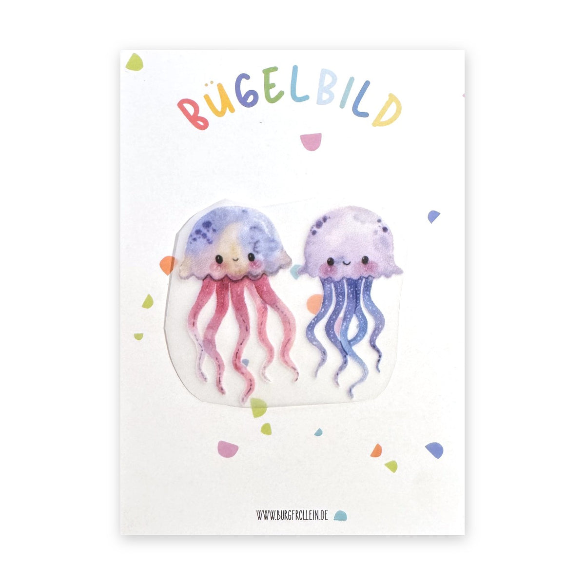 Bügelbild "Quallen, 2er Set" zum Aufbügeln (A6)