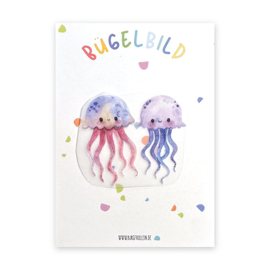 Bügelbild "Quallen, 2er Set" zum Aufbügeln (A6)