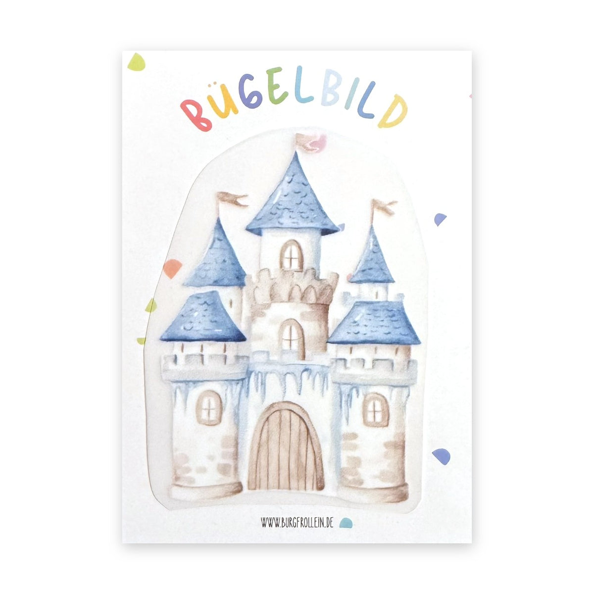 Bügelbild "Schneeschloss" zum Aufbügeln (A6) – Aufbügelmotiv für Kinderkleidung von Burgfrollein