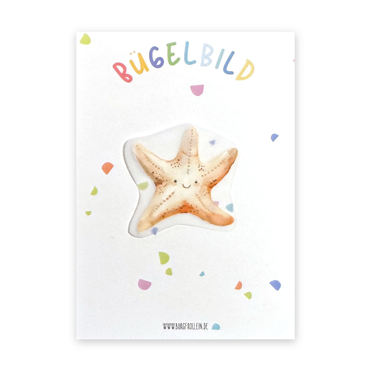 Bügelbild "Seestern" zum Aufbügeln (A6) – Aufbügelmotiv für Kinderkleidung von Burgfrollein