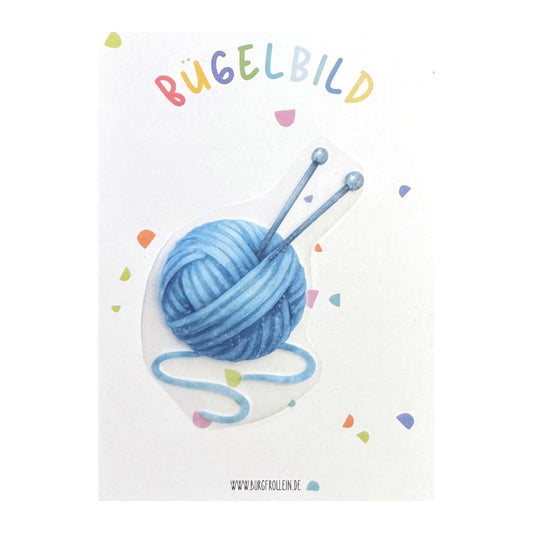 Bügelbild "Wolle" zum Aufbügeln (A6) – Aufbügelmotiv von Burgfrollein