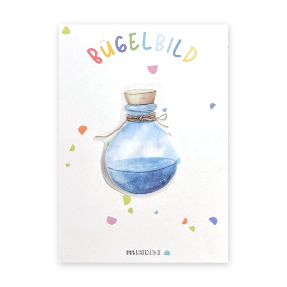 Bügelbild "Zaubertrank" zum Aufbügeln (A6) – Zauber-Aufbügelmotiv für Kinderkleidung, Geschenkidee für kleine Zauber-Fans von Burgfrollein