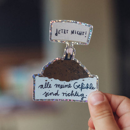 Maulwurf-Glitzersticker "Alle meine Gefühle sind richtig" von Liesels Wicht