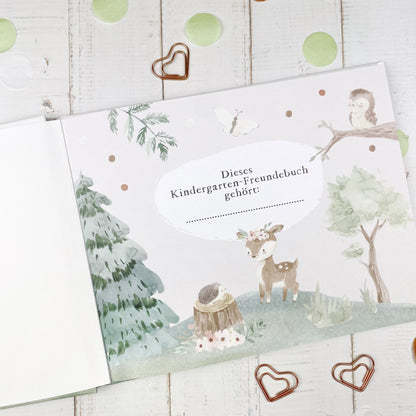 Kindergarten Freundebuch "Waldtiere" - perfekt als Geschenkidee für Jungen & Mädchen