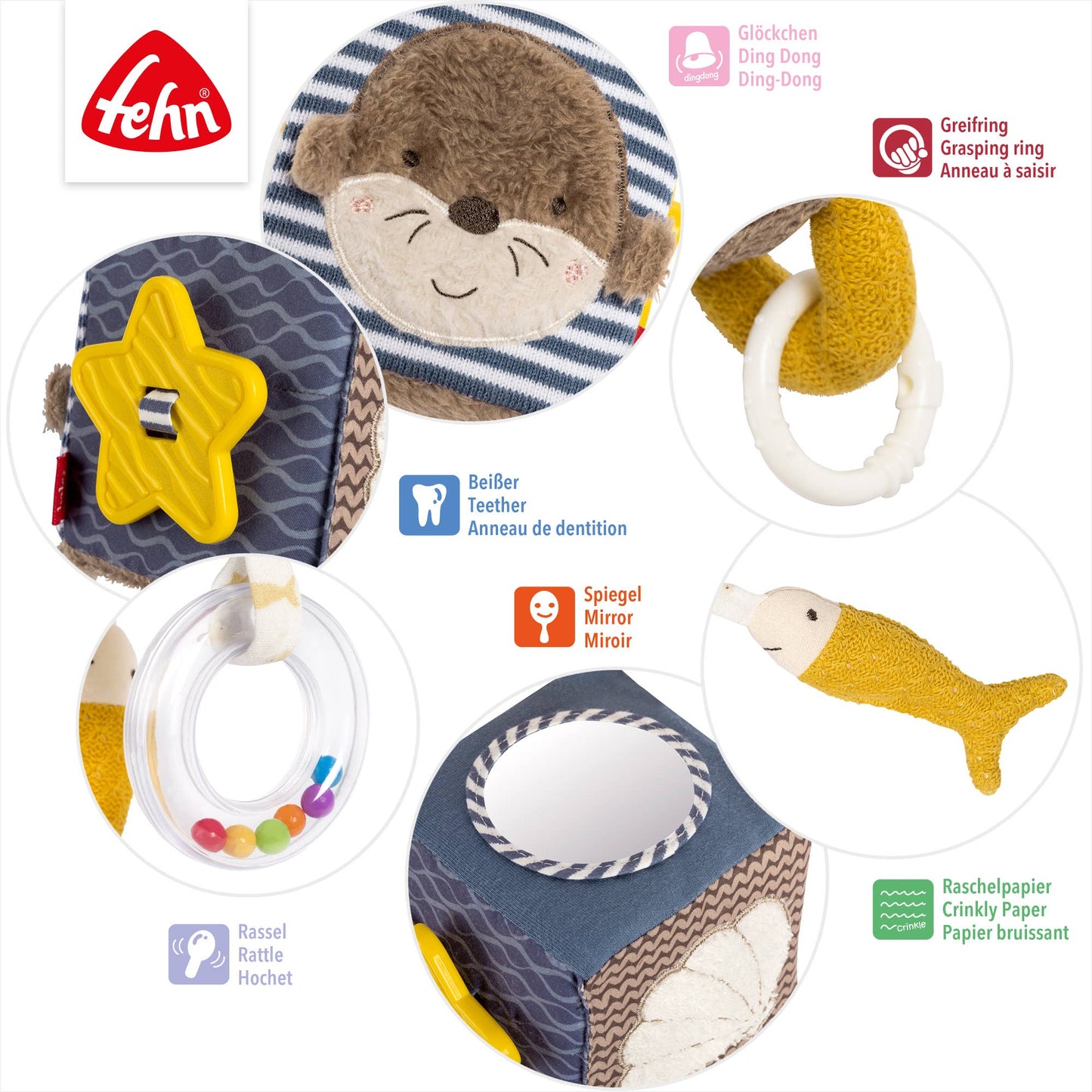 Süßer Aktivitätswürfel mit Otter-Motiv - perfekt zur Geburt