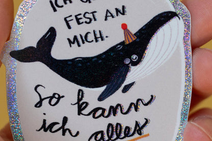 Wal-Glitzersticker "Ich glaube fest an mich" von Liesels Wicht