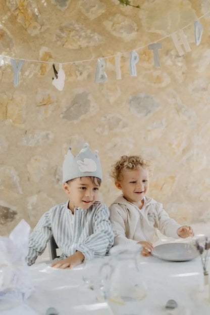 Blaue Geburtstagskrone "Blue" mit Patches von 1-10 von Leevje