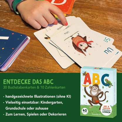 ABC-Kartenset mit 30 Buchstabenkarten und 10 Zahlenkarten von Rüsselfuchs