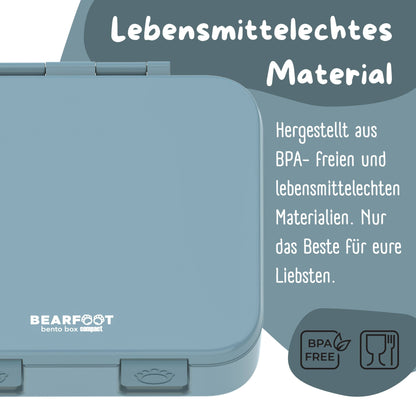 Blaue Brotdose mit Fächern, leicht & auslaufsicher