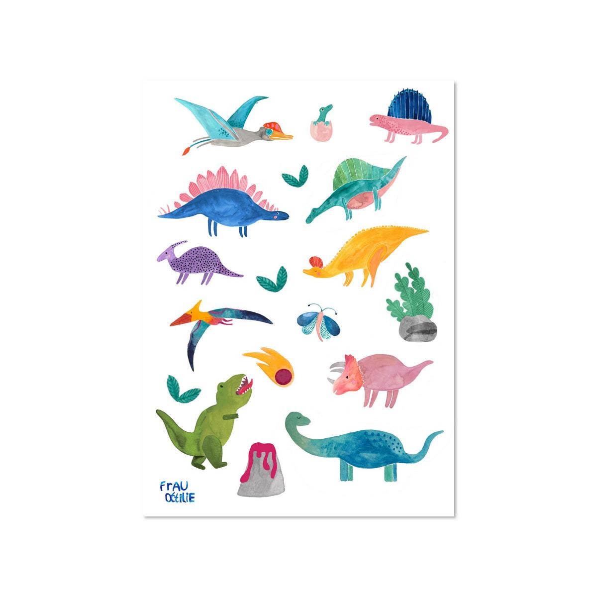 Spülmaschinenfeste Sticker "Dinos" von Frau Ottilie