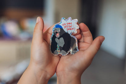 Gorilla-Glitzersticker "Ich darf Nein sagen" von Liesel Wicht